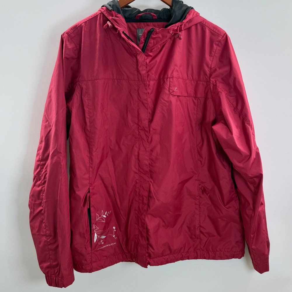 Paradox Rain Jacket Lightweight Hooded Windbreaker Maroon XL‎ Utility Gorpcore